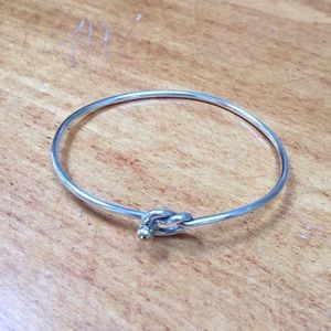 Tiffany silver love knot bangle bracelet